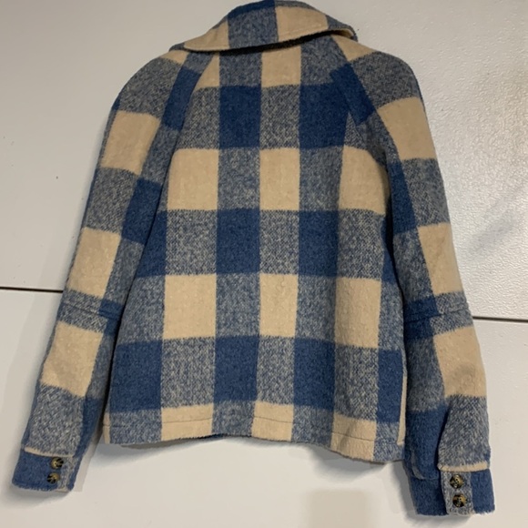 AVEC LES FILLES BLUE PLAID CHECK JACKET SHACKET XS - Picture 5 of 5